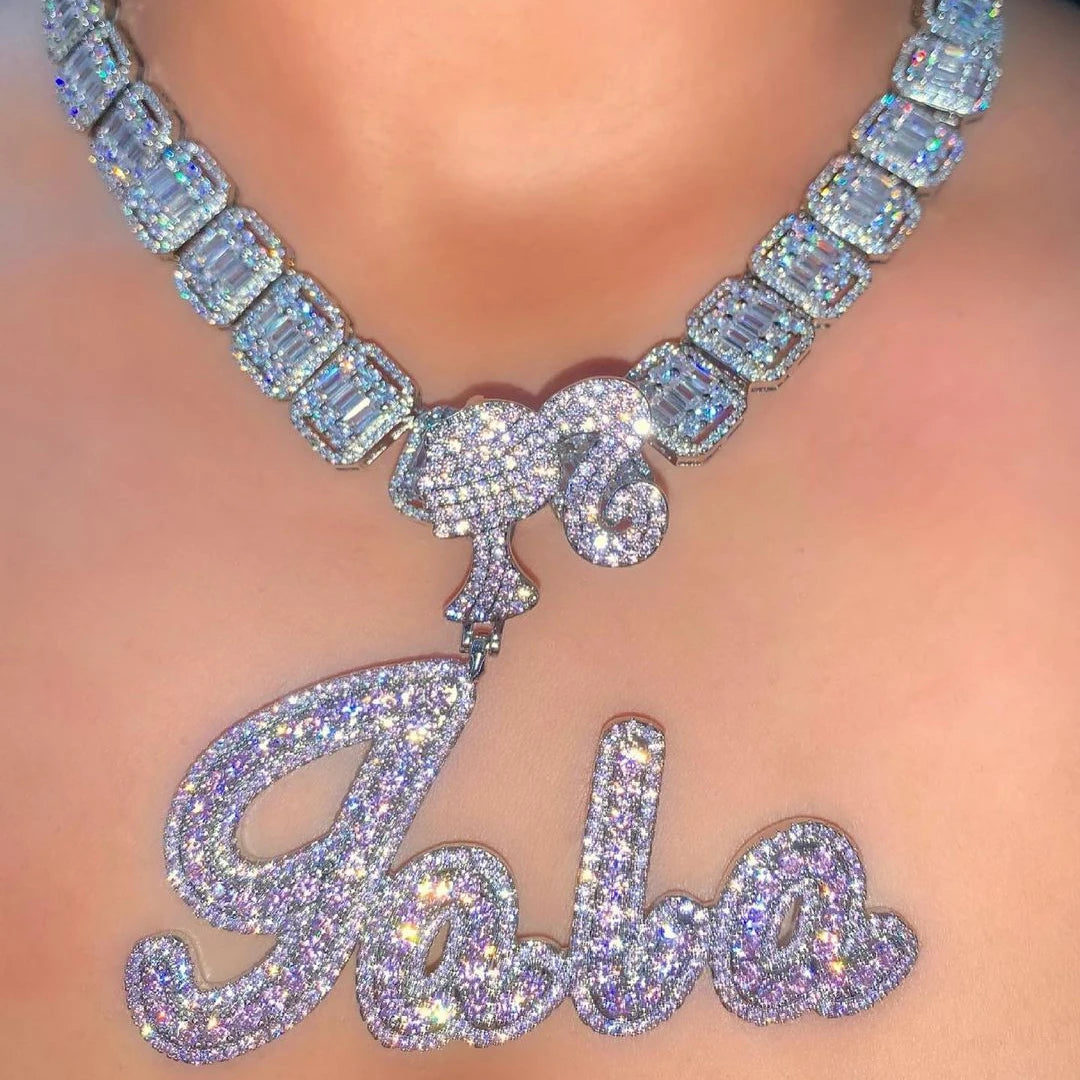 Bling King Icy Girl Clasp Custom Brush Script
