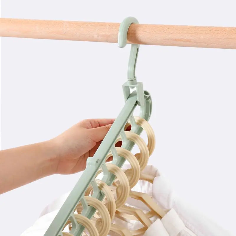 9-Hole Clothes Hanger Rack Closet Organizer Space Saving