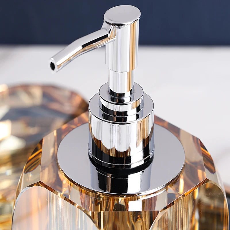 Crystal Glass Bathroom Toothbrush Cup Soap Dish Bottling