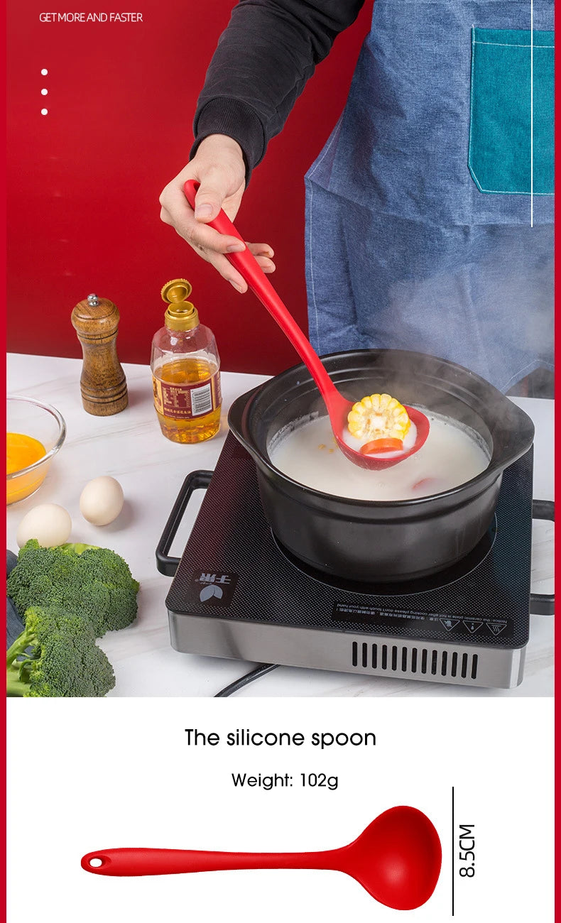 1-4pcs Non-Stick Spatula Shovel Soup Spoon Colander Rice