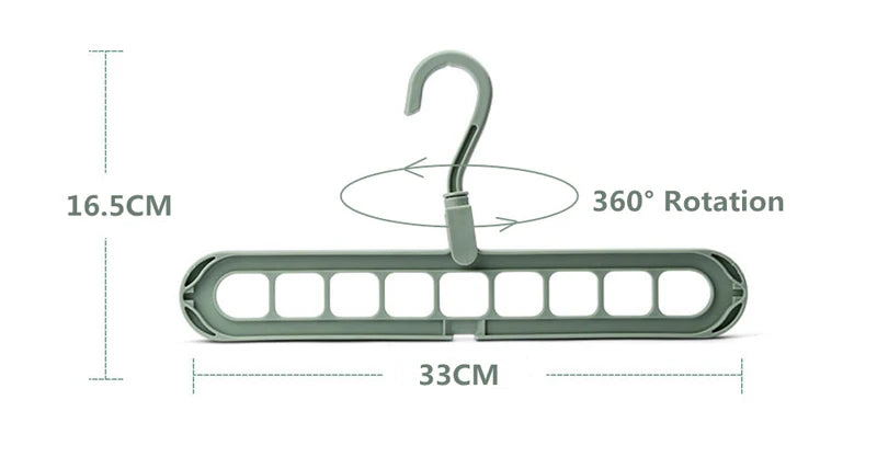 9-Hole Clothes Hanger Rack Closet Organizer Space Saving