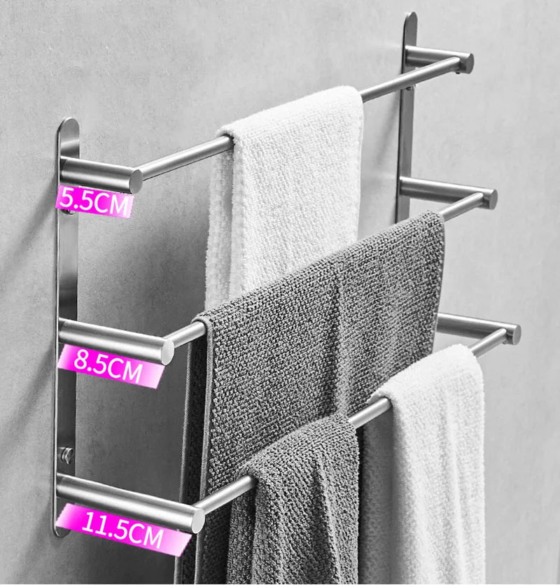 Chrome Bathroom Towel Rack 304 Stainless Steel Towel