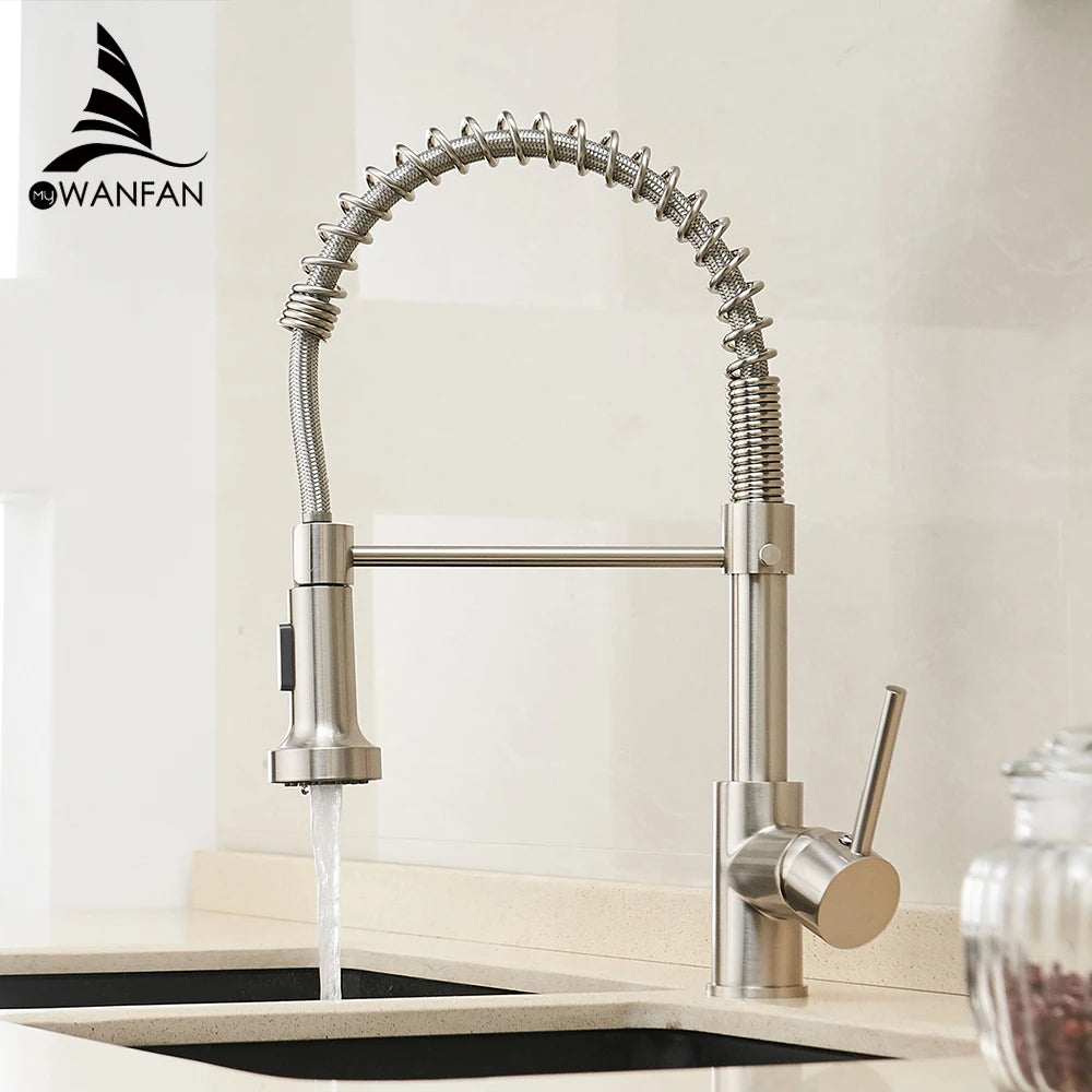 Faucets Sink Stainless Steel Handle Hole Pull Down