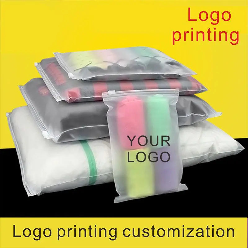 100pcs Frosted Plastic Packaging Bag Travel Storage Bag