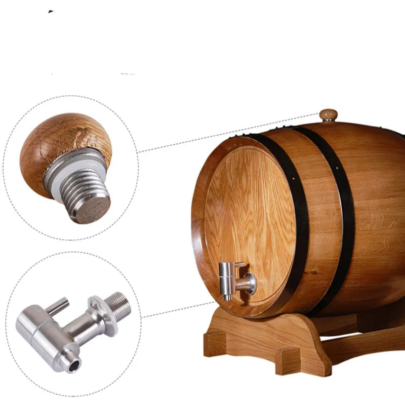 Solid Wood Oak Barrels Wooden Carbonized Barrel Self