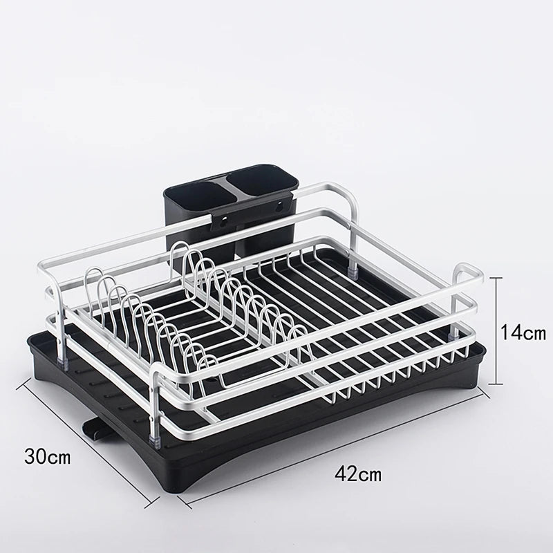 Dish Drying Rack Aluminum Sink Stand Organizer Drainer