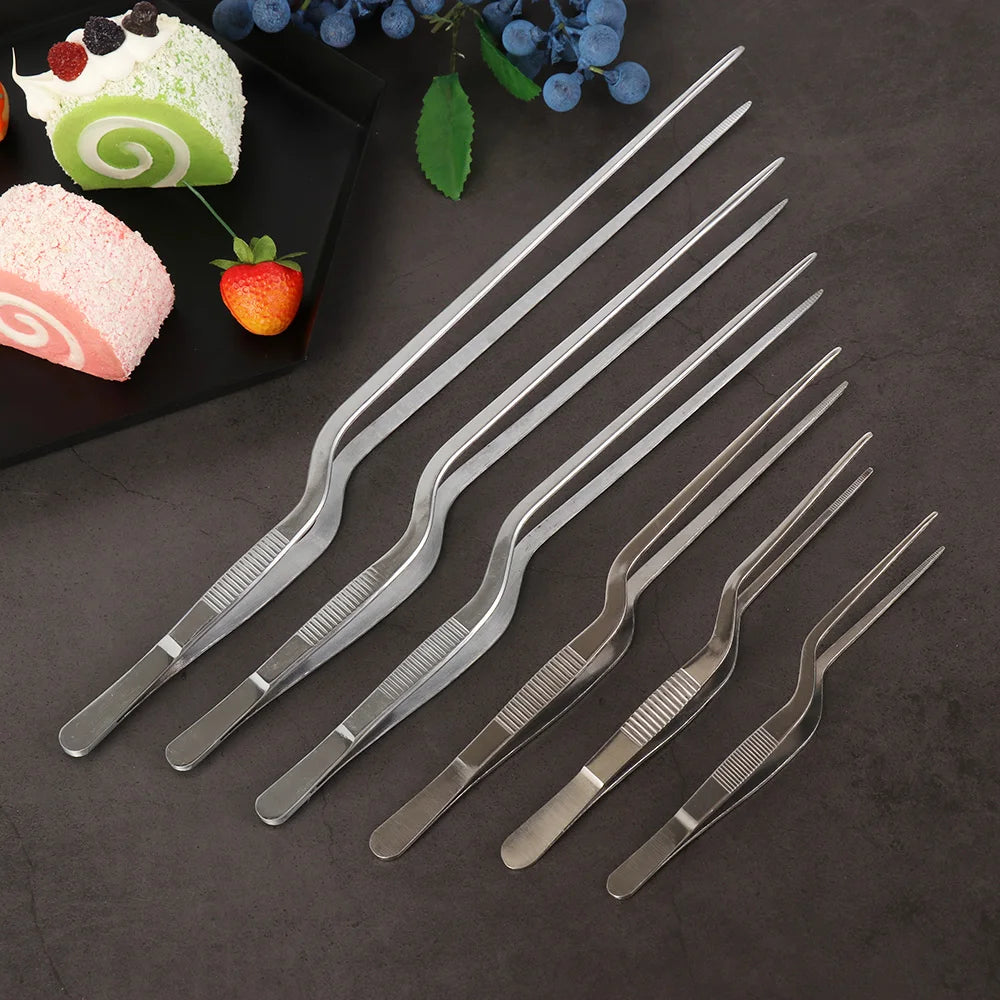 Tongs Utensils Bbq Tweezer Food Clip Stainless Steel