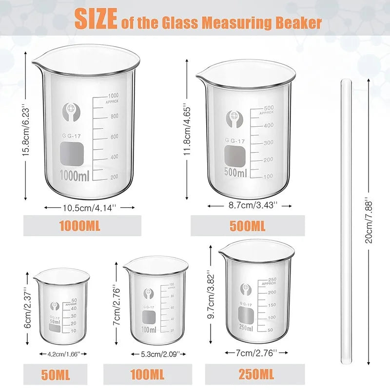 Experimental Glass Beaker Measuring Cylinder 10 Glass Measuring