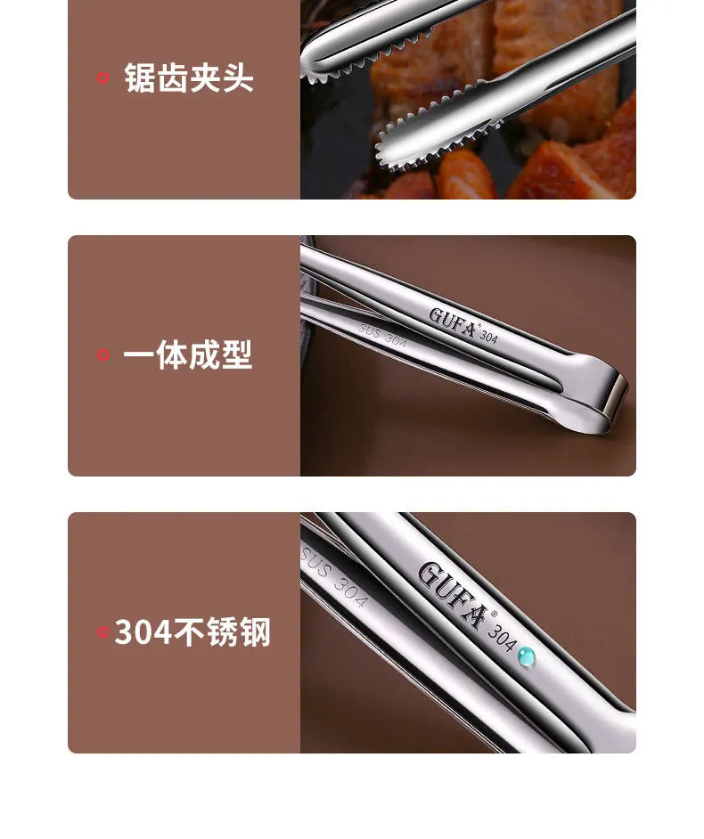 Stainless Steel Barbecue Tongs Japanese Bread Tongs Food