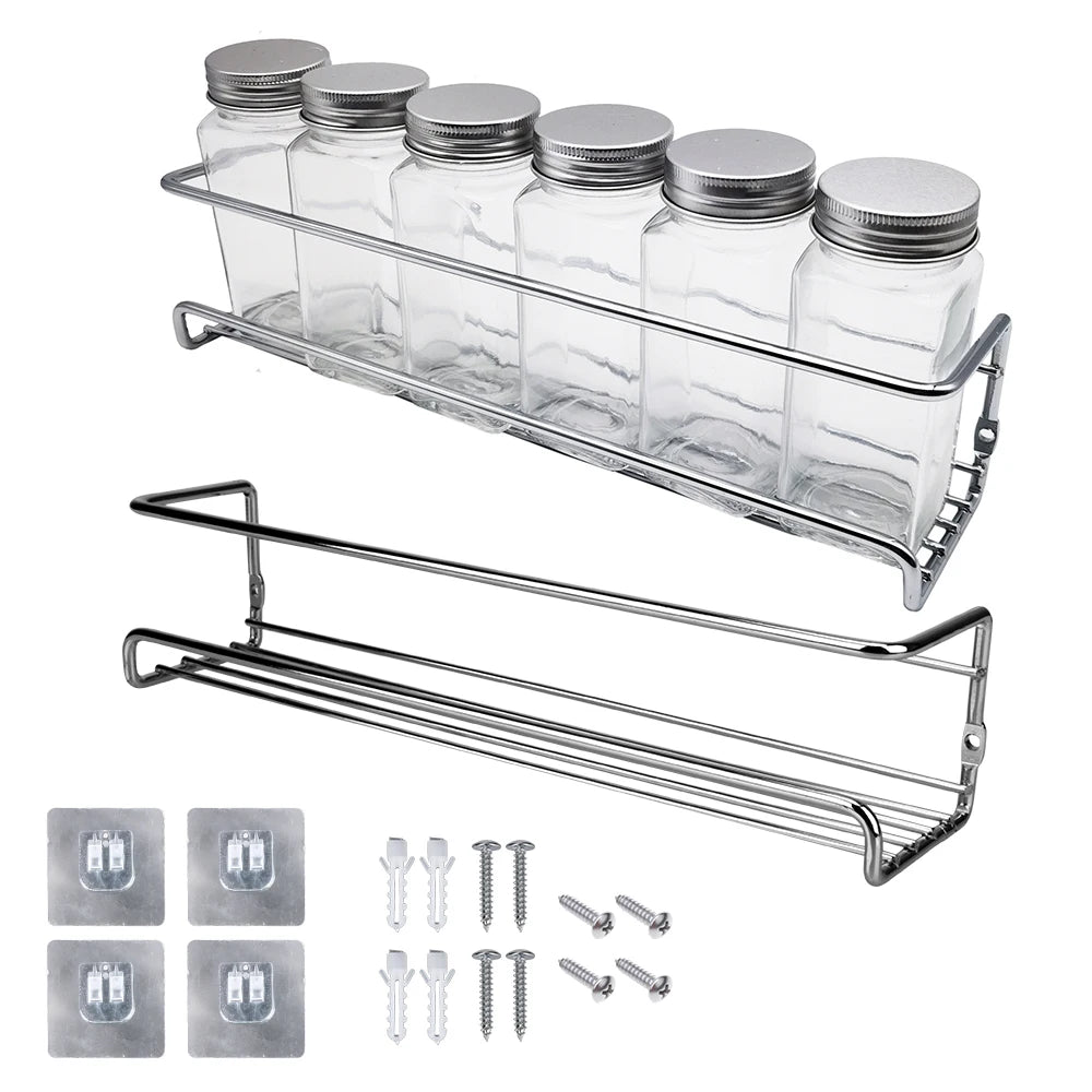 Organizer Metal Hanging Racks Restaurant Wall-Mounted Seasoning