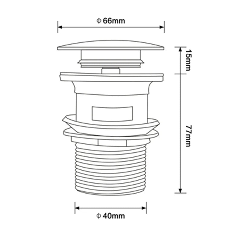 Bathroom Basin Gunmetal Pop-Up Drain Waste Stopper Sink
