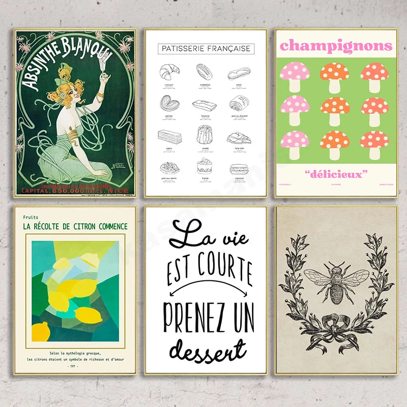 French Bon Appetit Art Print Wall Decor Housewarming