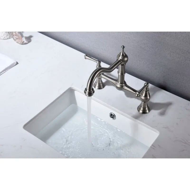 Basin Faucet Cold Faucet Brass Double-Handle Swivel Sink