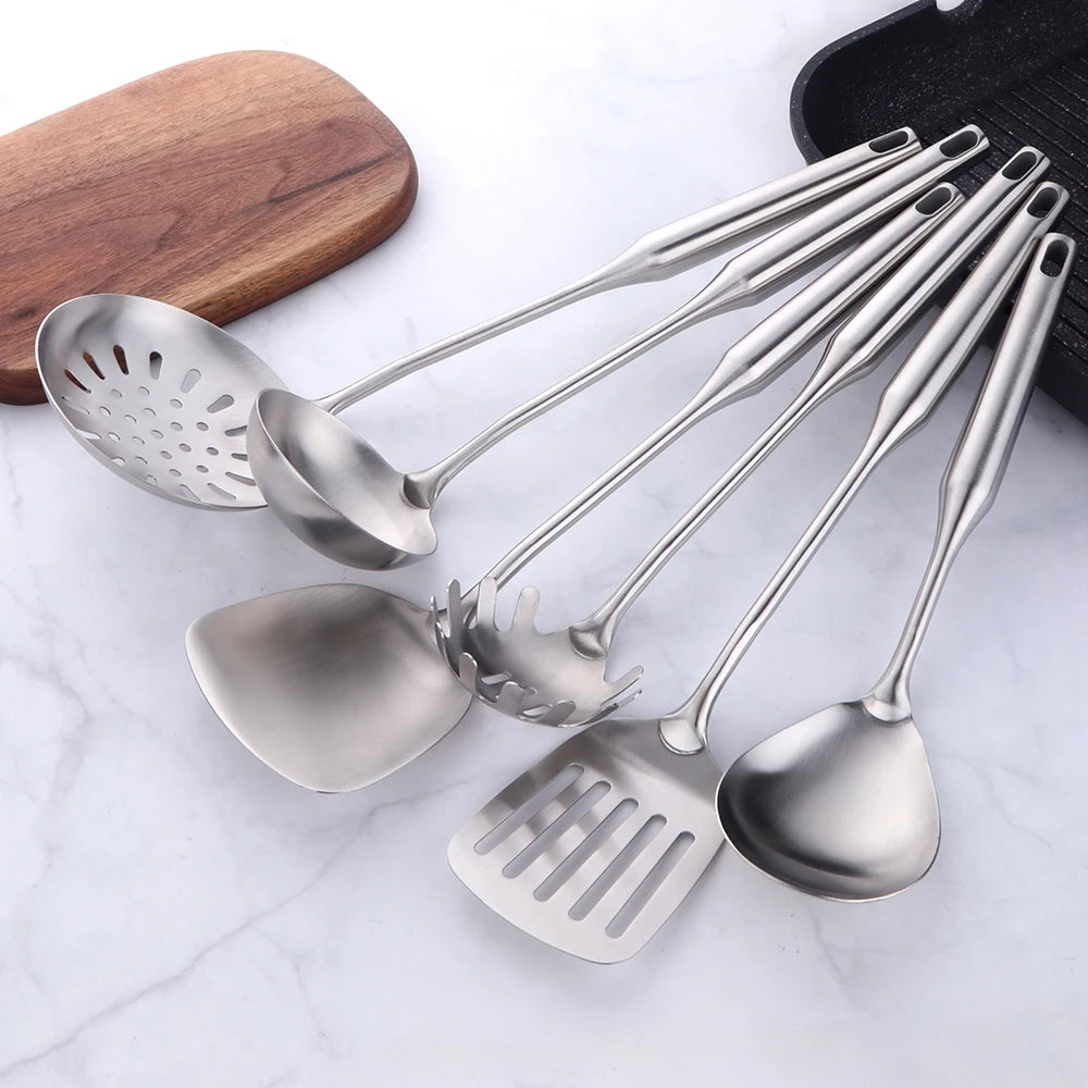 1/7/10pcs Utensils Cooking Stainless Steel Shovels Turner Ladle