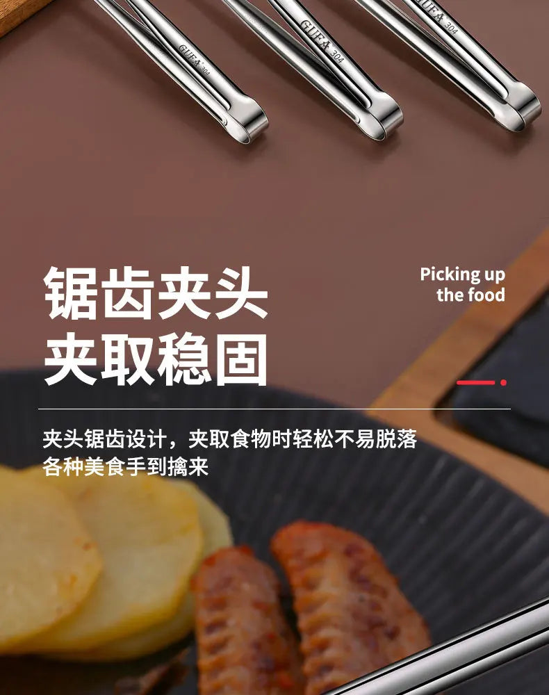 Stainless Steel Barbecue Tongs Japanese Bread Tongs Food