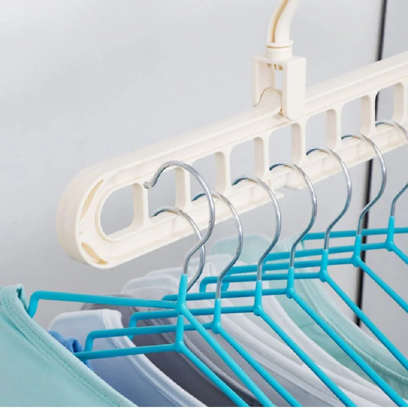 9-Hole Clothes Hanger Rack Closet Organizer Space Saving