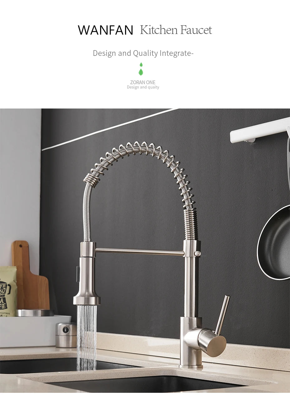 Faucets Sink Stainless Steel Handle Hole Pull Down