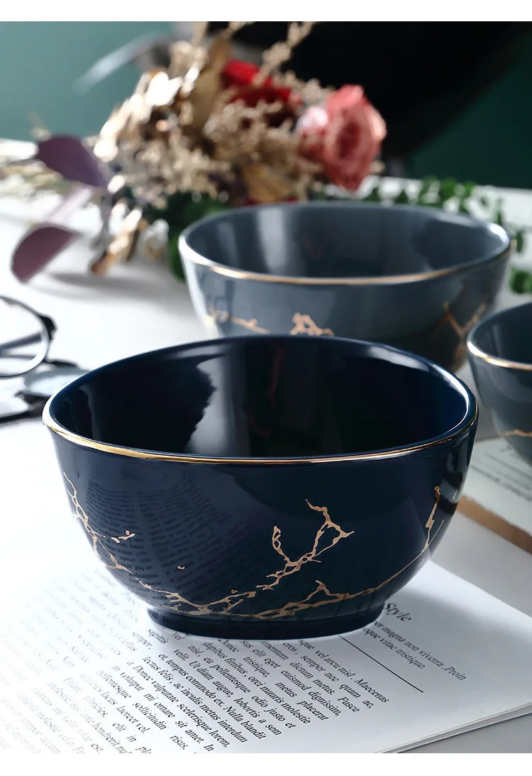 Nordic Dinner Irregular Plates Ins Gold Inlay Dinner