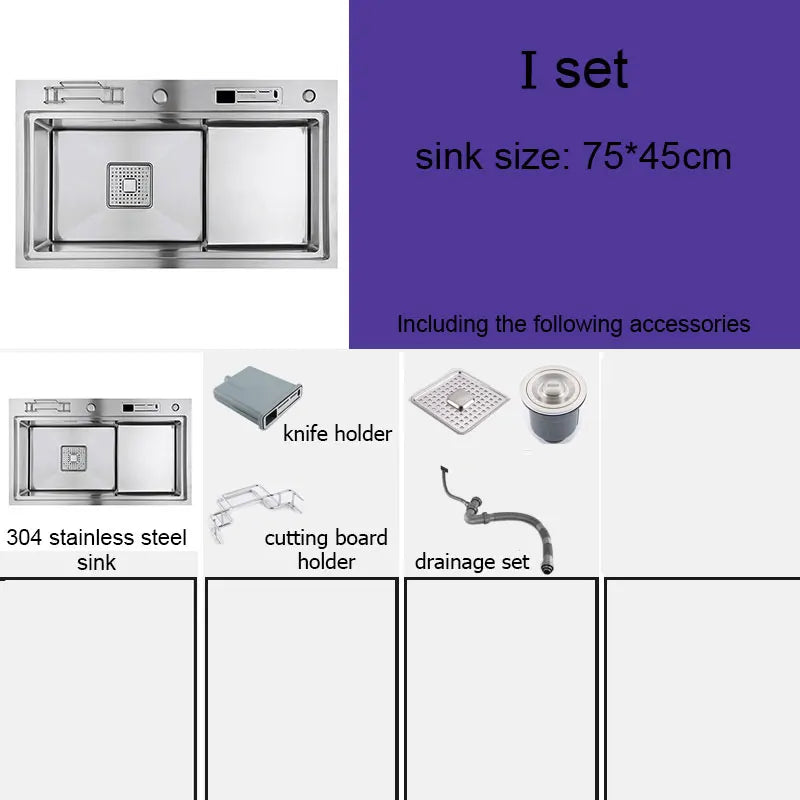 Black High Low Sink Sink Knife Holder Vegetable