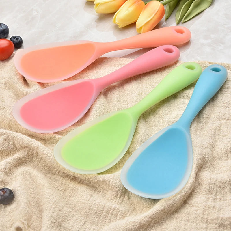 Colorful Silicone Rice Spoon Non-Stick Cooking Spoons Sushi