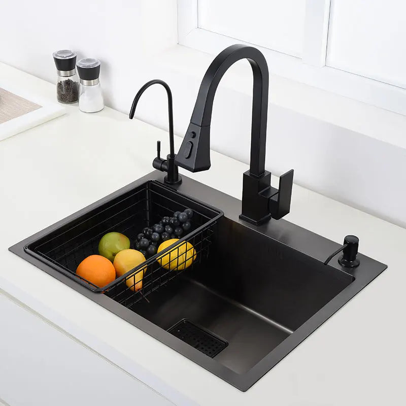 Black Sink 304 Stainless Steel Vegetable Washing Basin