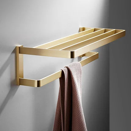 Bathroom Towel Rack Corner Shelf Paper Holder Hook