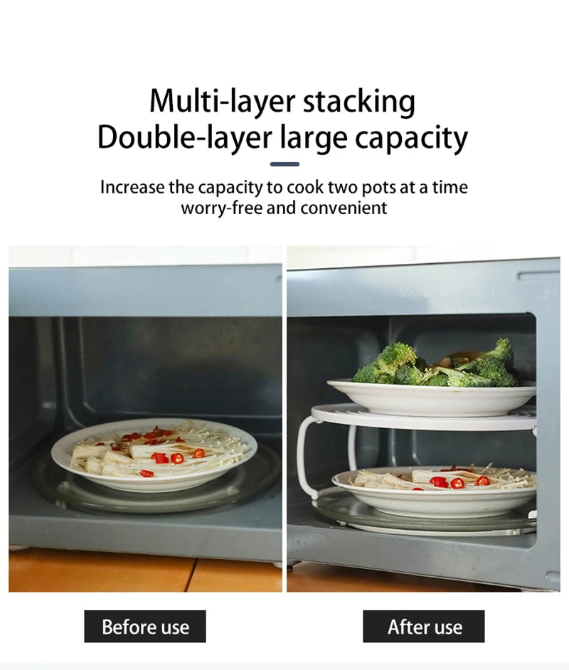 Microwave Storage Rack Meal Heating Tiered Steaming Rack