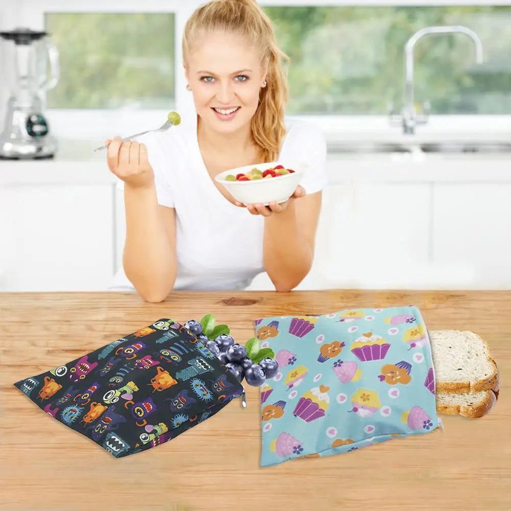 3pcs/Set Reusable Food Storage Bags Leakproof Freezer Bag