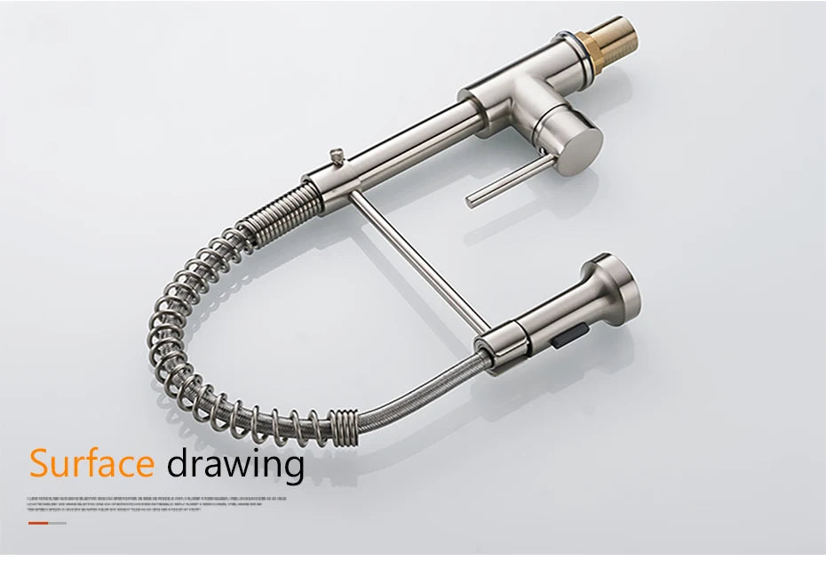 Faucets Sink Stainless Steel Handle Hole Pull Down