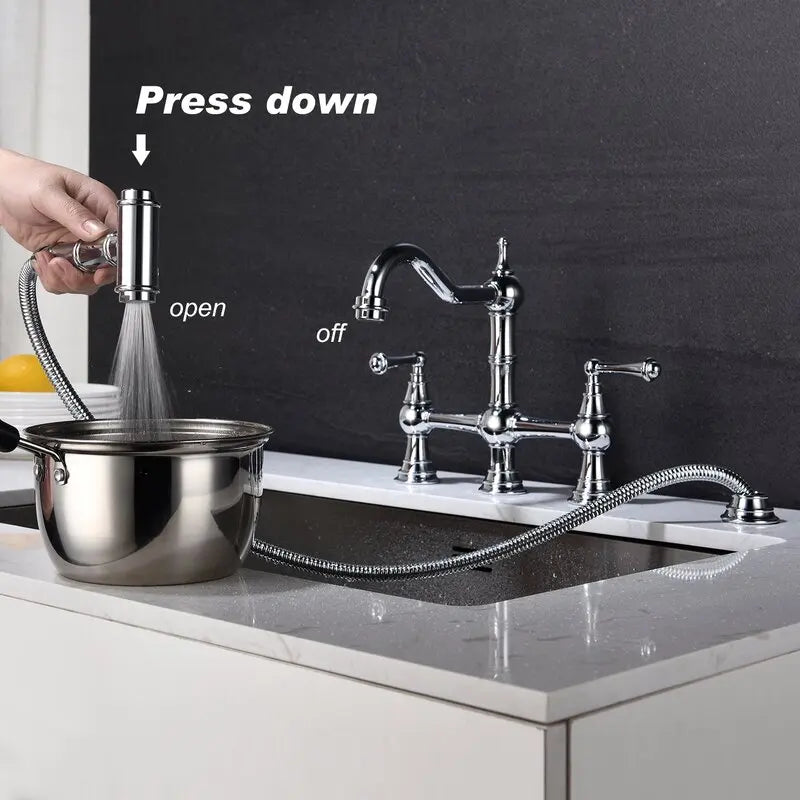 Basin Faucet Cold Faucet Brass Double-Handle Swivel Sink