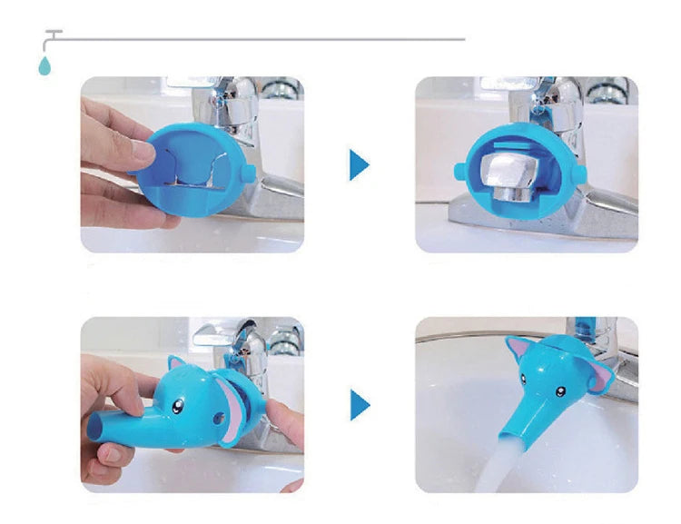 Lovely Cartoon Faucet Extender Kids Hand Washing In