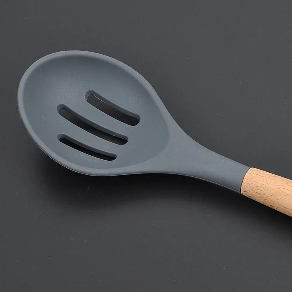 Silicone World Cooking Kitchenware Silicone Utensils Wooden