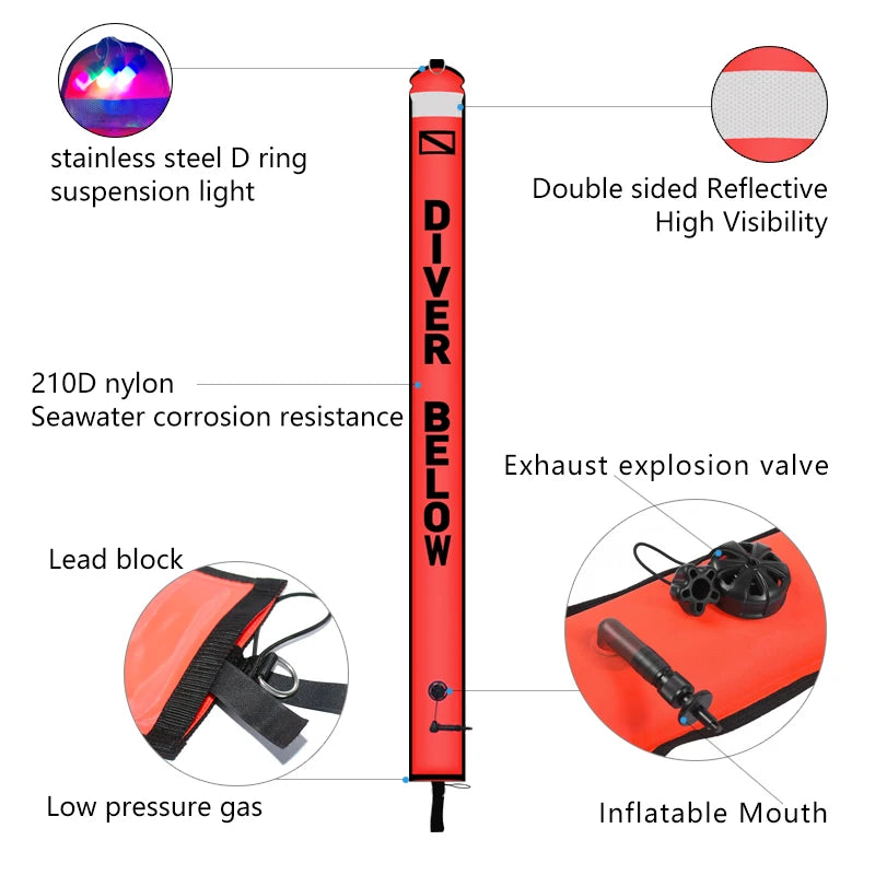 2m/1 5m/1 8m Scuba Diving Colored Buoy -
