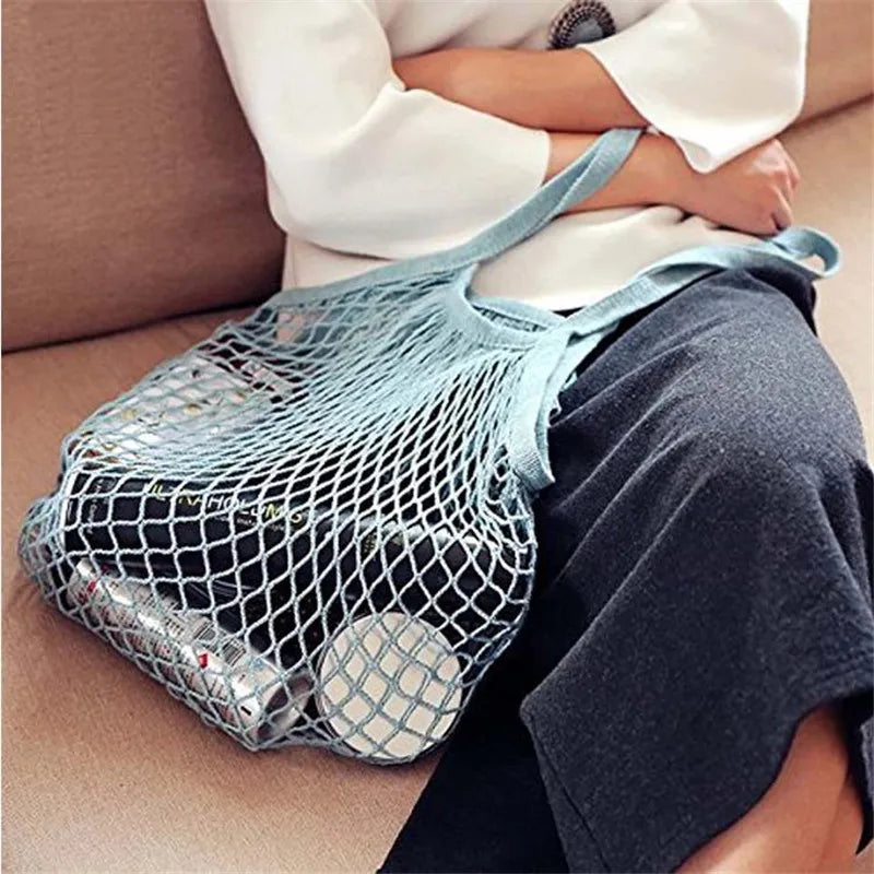 Reusable Cotton Mesh Produce Bags Vegetable Fruit Food