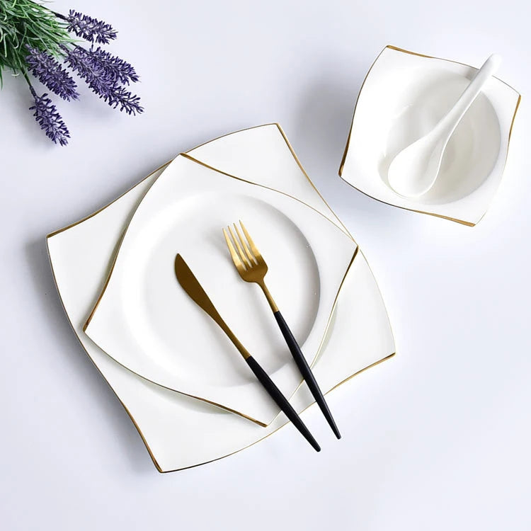 Ceramic Bowl Dish Bone Porcelain Tableware Creative Phnom