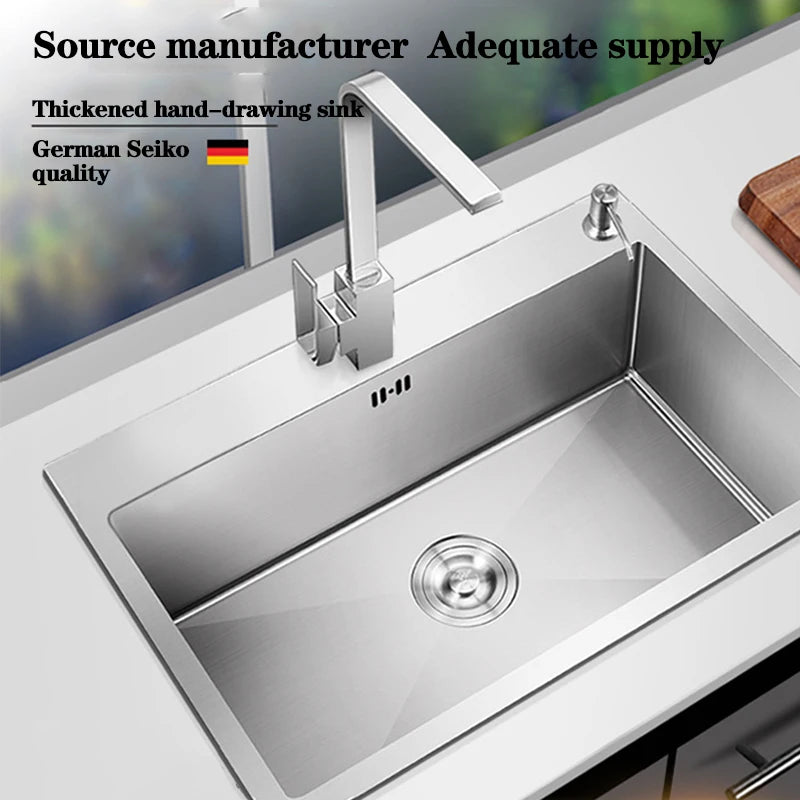 Dqok Stainless Steel Sink Slot Dish Basin Sink