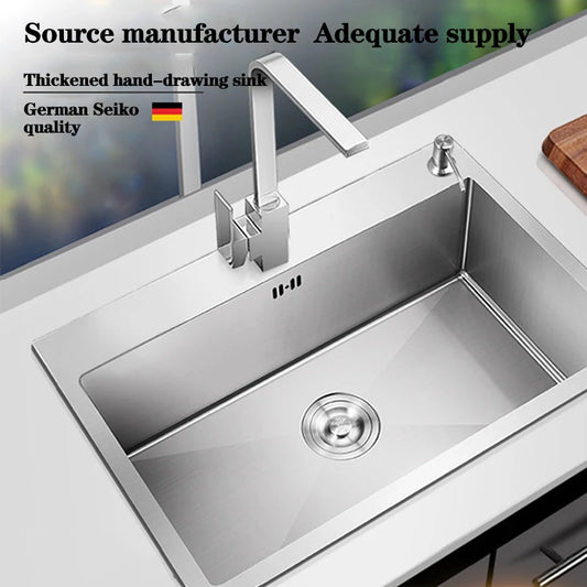 Dqok Stainless Steel Sink Slot Dish Basin Sink