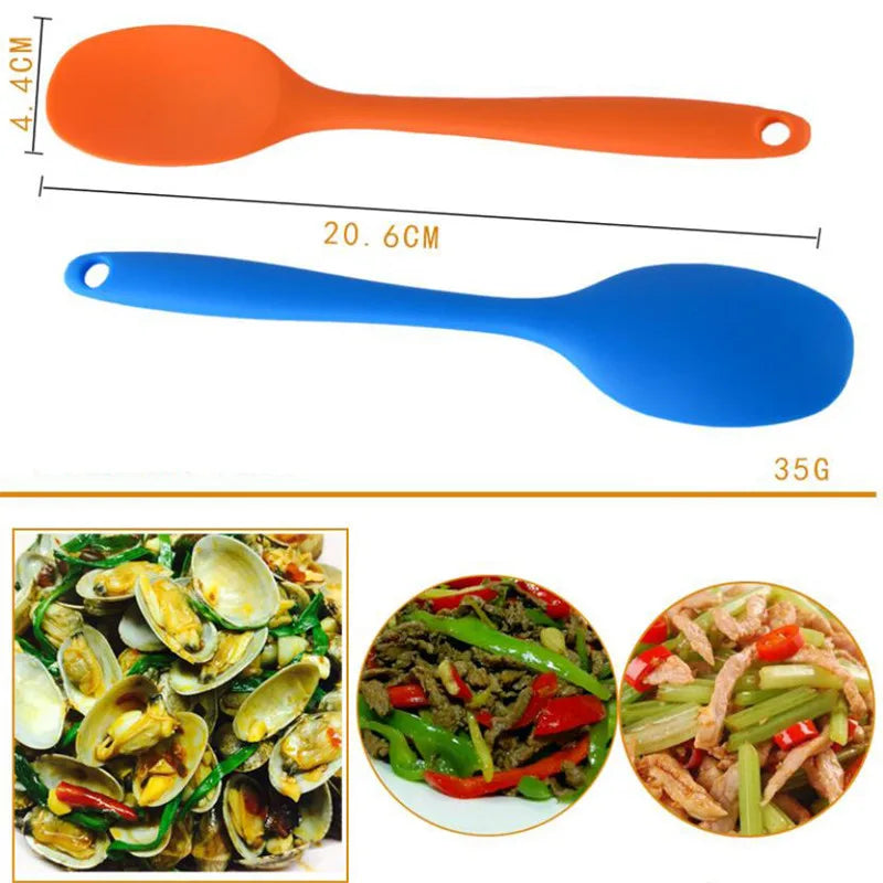 Cake Butter Spatula Silicone Spoon Mixing Spoon Long-Handled