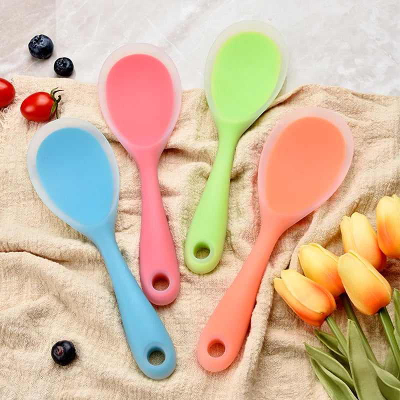 Colorful Silicone Rice Spoon Non-Stick Cooking Spoons Sushi