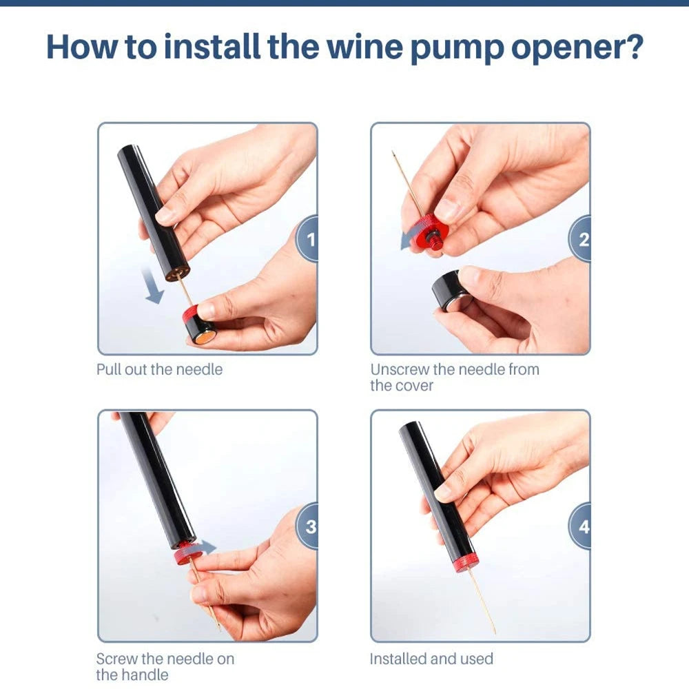Air Pump Wine Bottle Opener Safe Stainless Steel