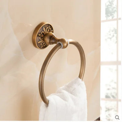 Tuqiu Bathroom Antique Bronze Carved Aluminum Bath Hardware