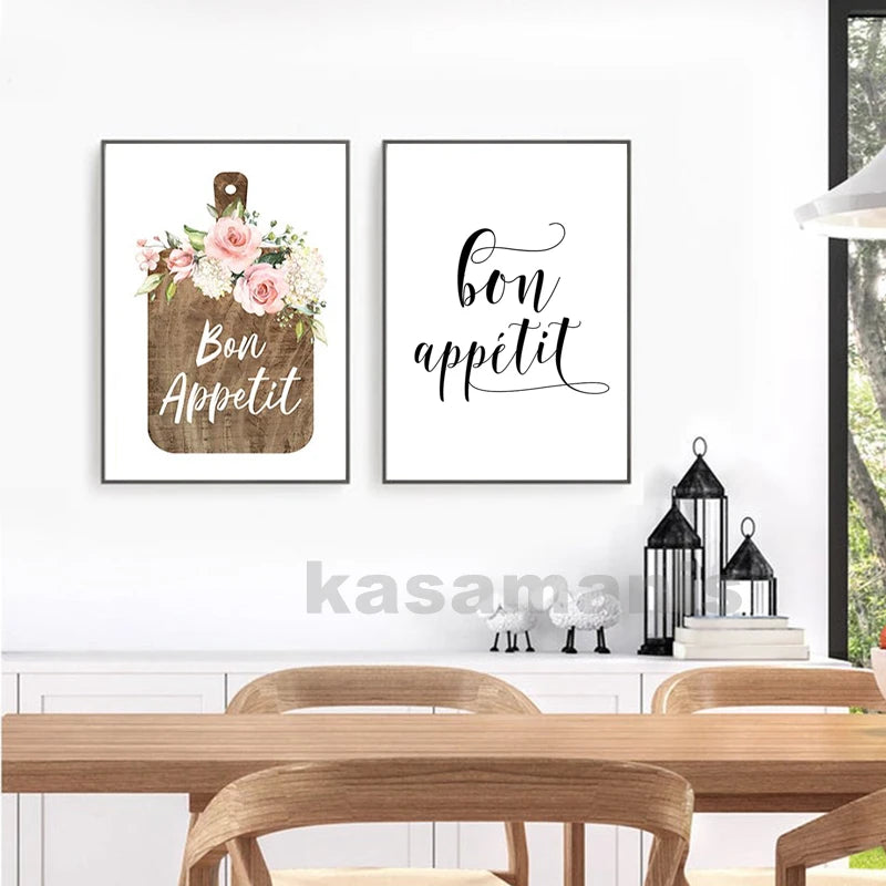French Bon Appetit Art Print Wall Decor Housewarming