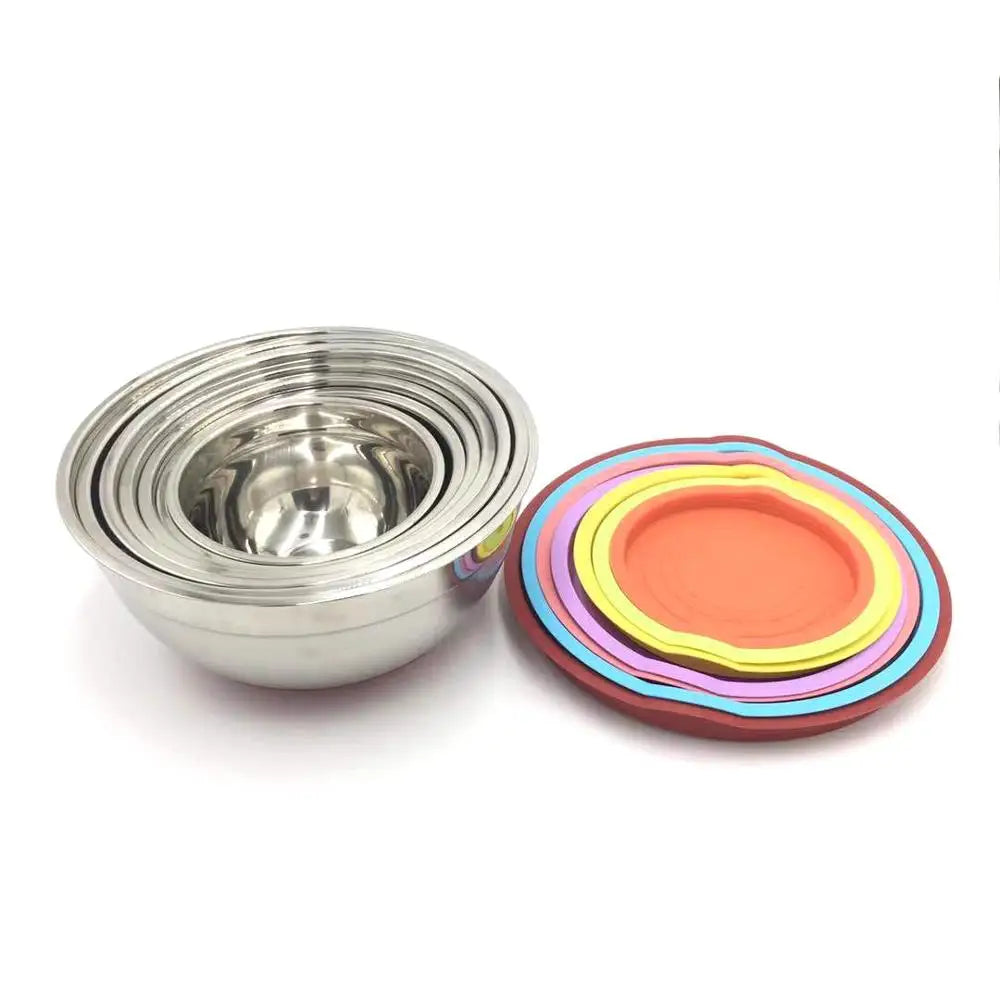 Colors Stainless Steel Mixing Bowl Lid Egg Mixer