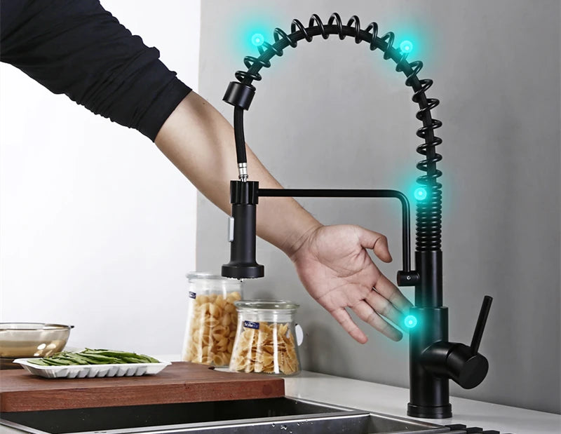 Touch On Faucet Matt Black Sensor Activated Pull
