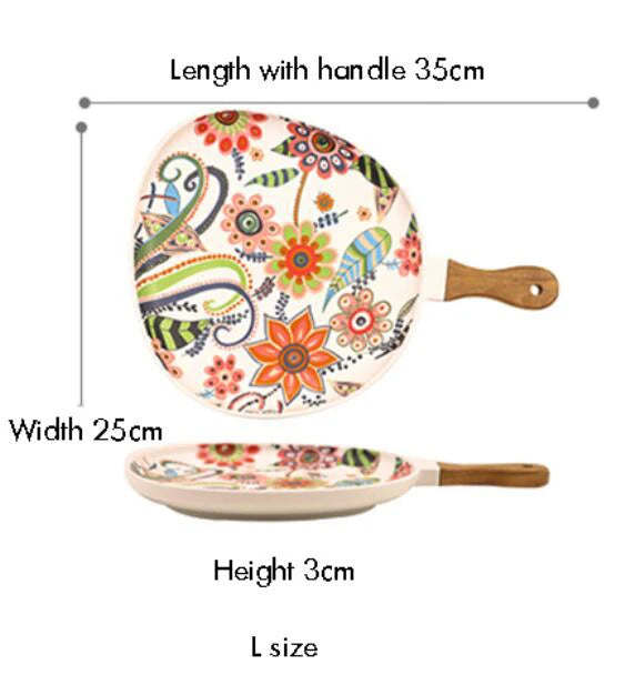 Ceramic Salad Plates Handle Porcelain Dinner Plates Colorful