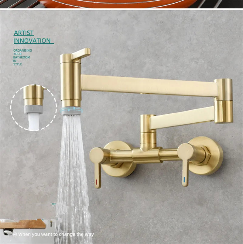 Pot Filler Tap Wall Mounted Foldable Faucet Cold