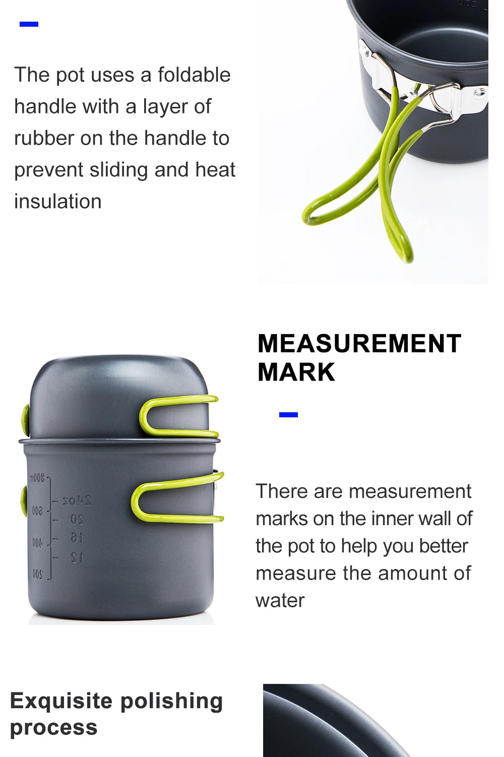 Widesea Camping Cooking Utensils Outdoor Tableware Pot Ultralight