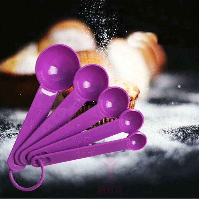 5pcs/Set Colors Measuring Spoon Coffee Teaspoon Sugar Scoop