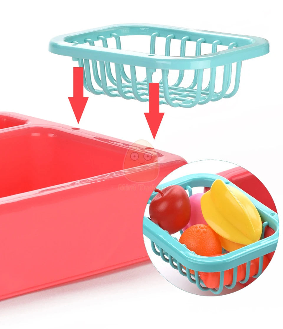 Toy Plastic Dish Wash Sink Children Simulation Pretend