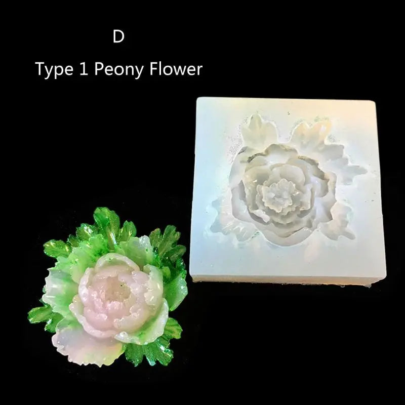 10 Styles 3d Flower Silicone Mold Resin Camellia